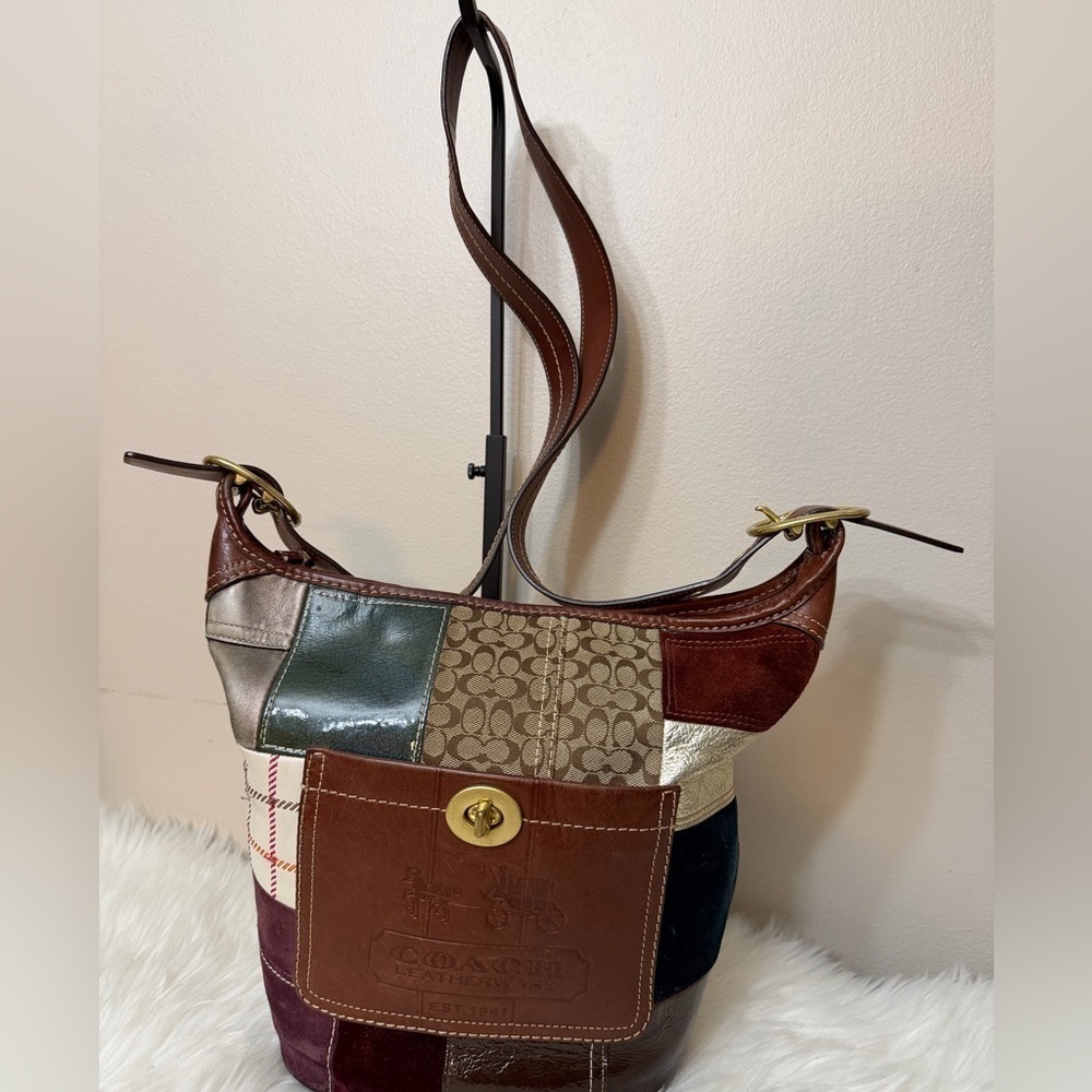 Vintage Coach Bleecker Holiday Patchwork Duffle bag#11356